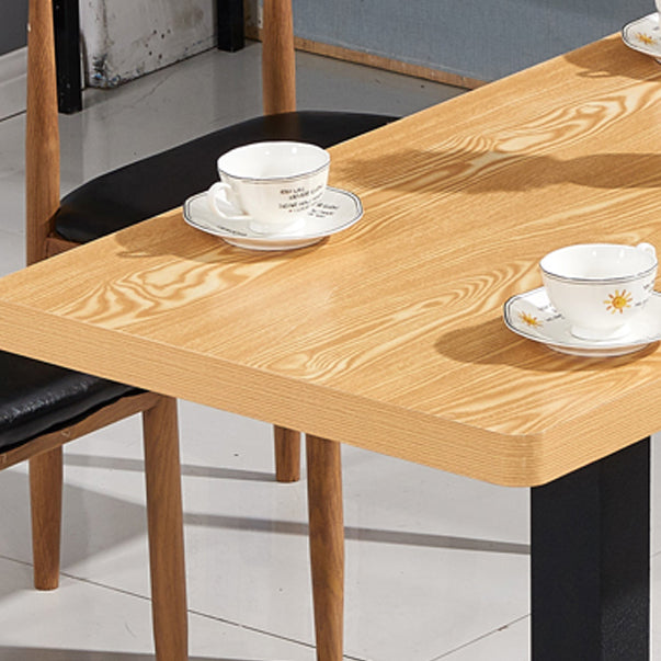Industrial Wooden Table for Restaurant Dining Table with Pedestal Base in Black