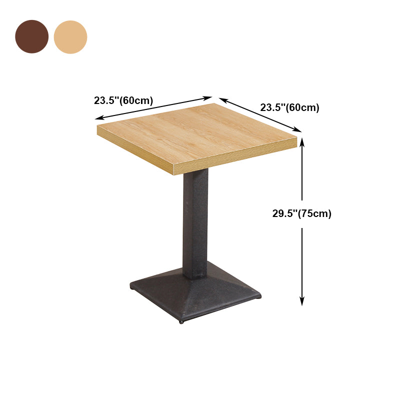 Industrial Wooden Table for Restaurant Dining Table with Pedestal Base in Black