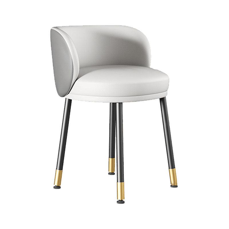 Scandinavian Upholstered Dining Chairs Armless Solid Back Chair