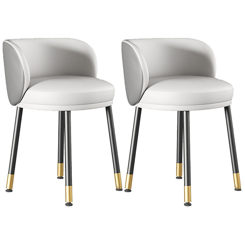 Scandinavian Upholstered Dining Chairs Armless Solid Back Chair