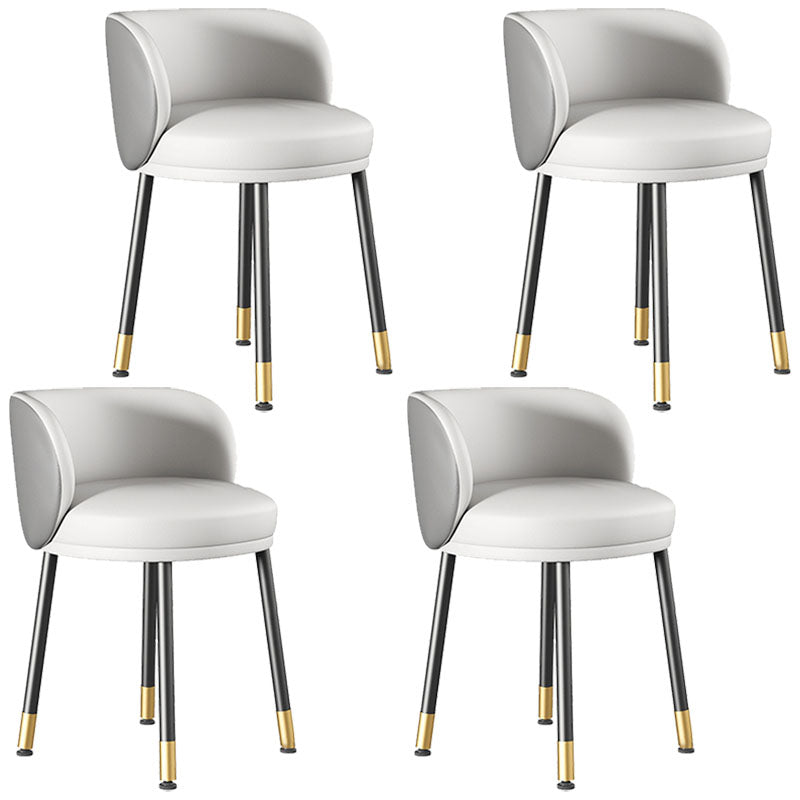 Scandinavian Upholstered Dining Chairs Armless Solid Back Chair