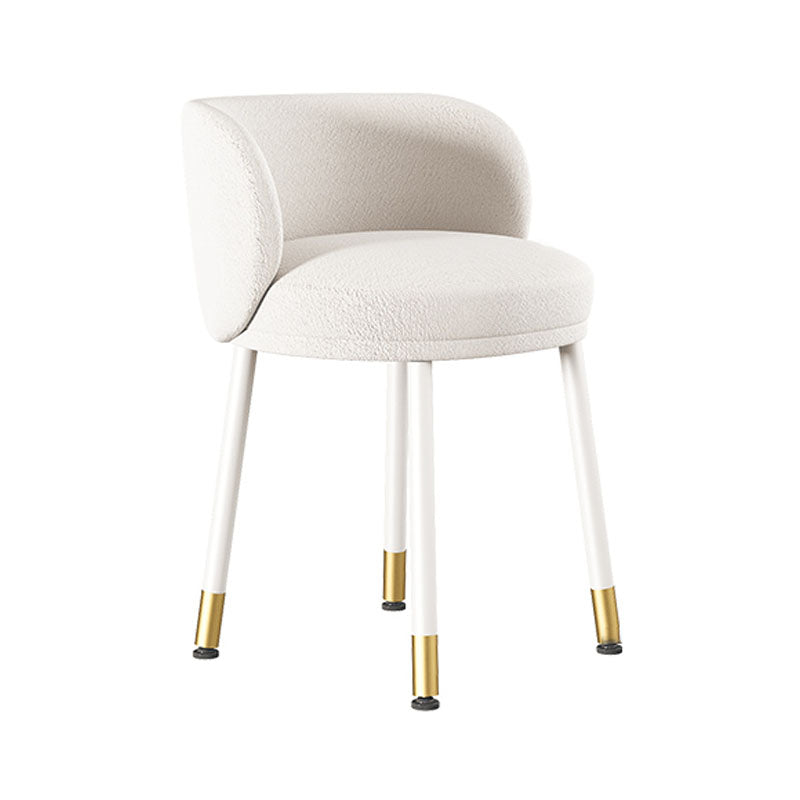 Scandinavian Upholstered Dining Chairs Armless Solid Back Chair