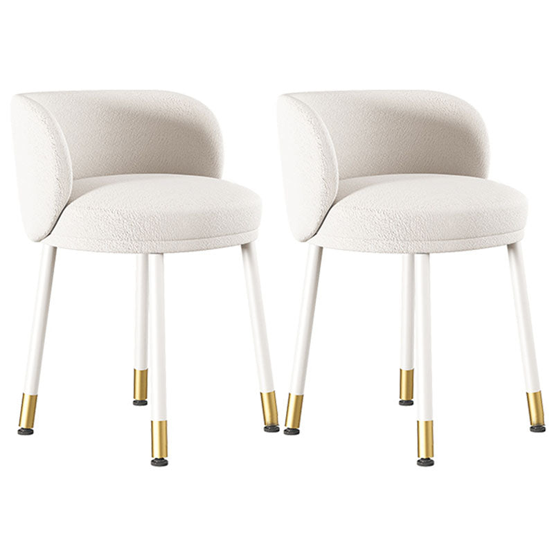 Scandinavian Upholstered Dining Chairs Armless Solid Back Chair