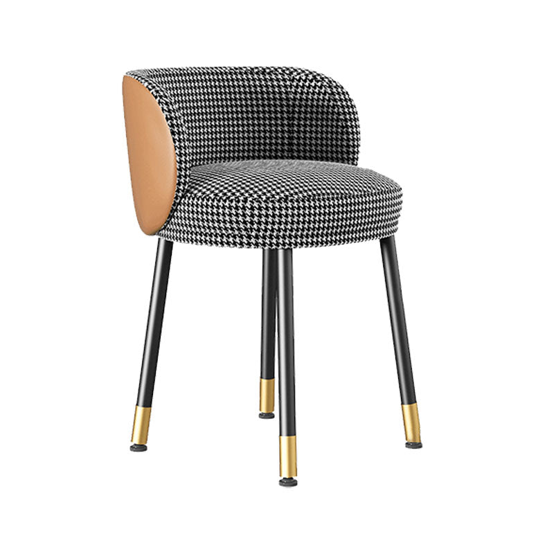 Scandinavian Upholstered Dining Chairs Armless Solid Back Chair
