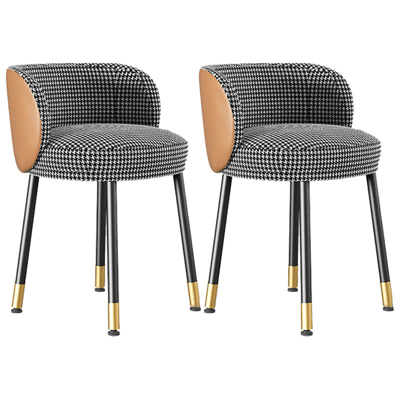 Scandinavian Upholstered Dining Chairs Armless Solid Back Chair