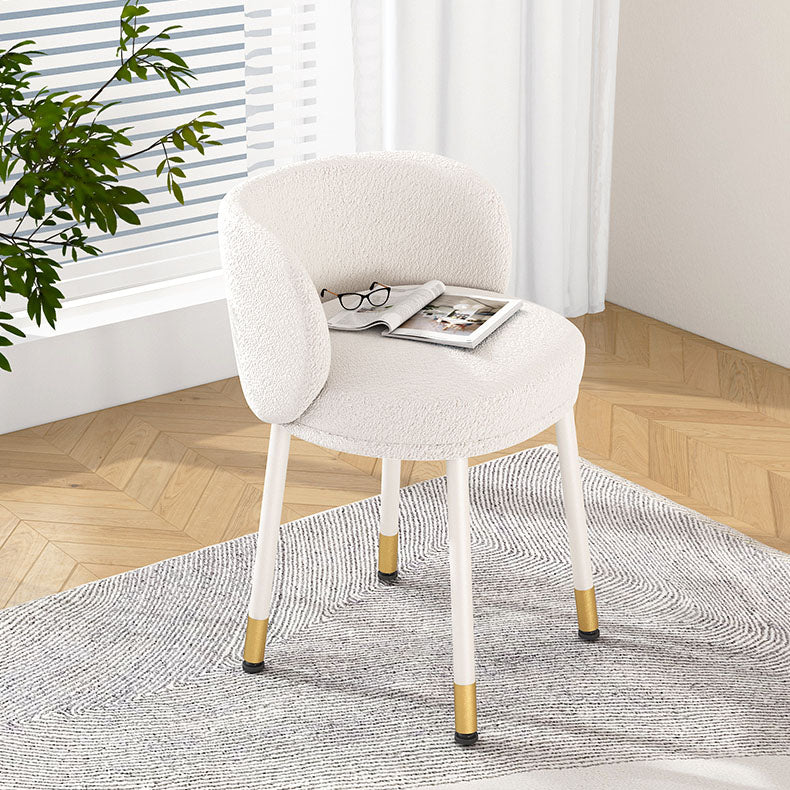 Scandinavian Upholstered Dining Chairs Armless Solid Back Chair