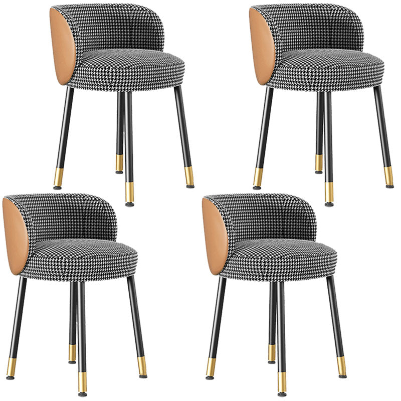 Scandinavian Upholstered Dining Chairs Armless Solid Back Chair