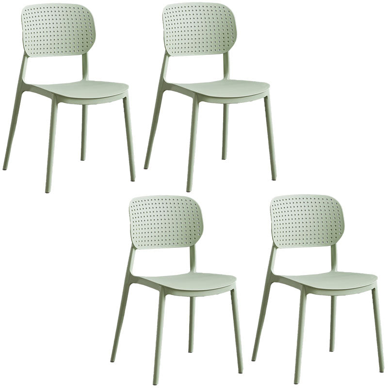 Minimalist Design Plastic Dining Armless Chair Open Back Dining Side Chairs