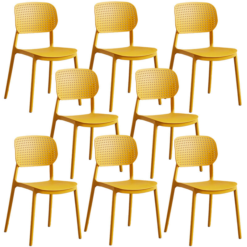 Minimalist Design Plastic Dining Armless Chair Open Back Dining Side Chairs