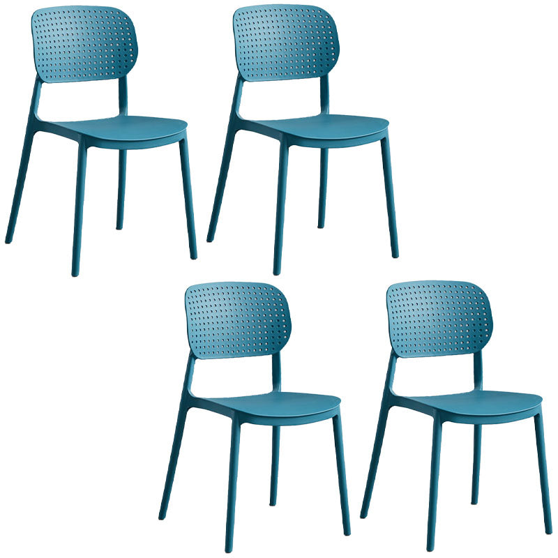 Minimalist Design Plastic Dining Armless Chair Open Back Dining Side Chairs