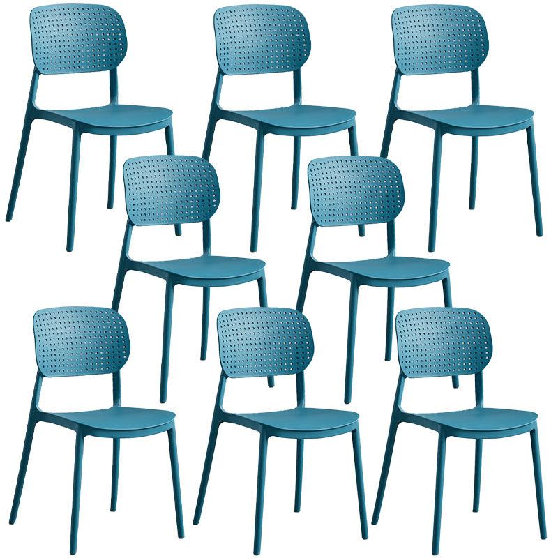 Minimalist Design Plastic Dining Armless Chair Open Back Dining Side Chairs