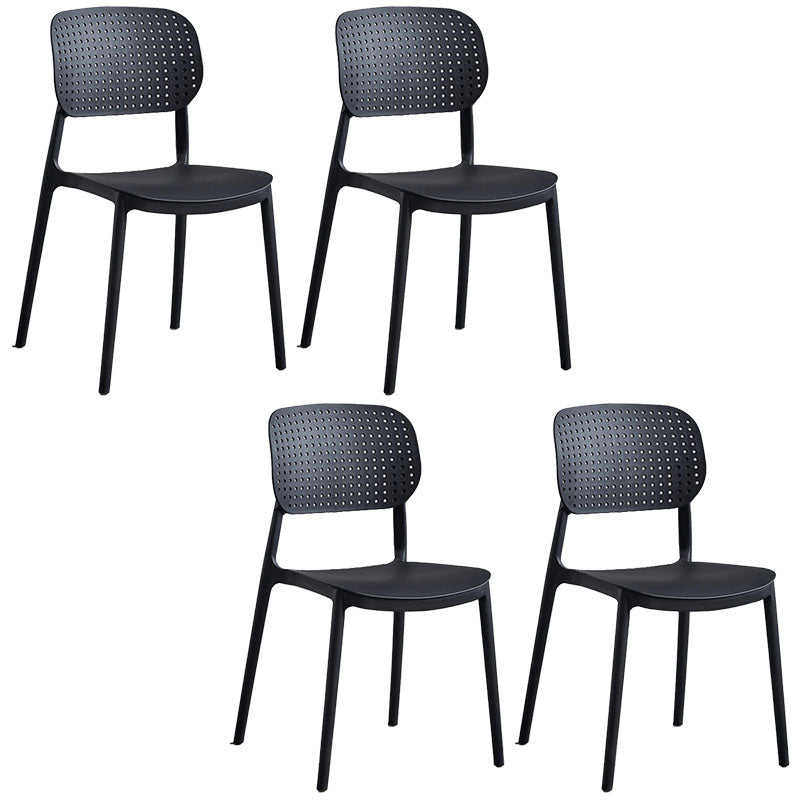 Minimalist Design Plastic Dining Armless Chair Open Back Dining Side Chairs