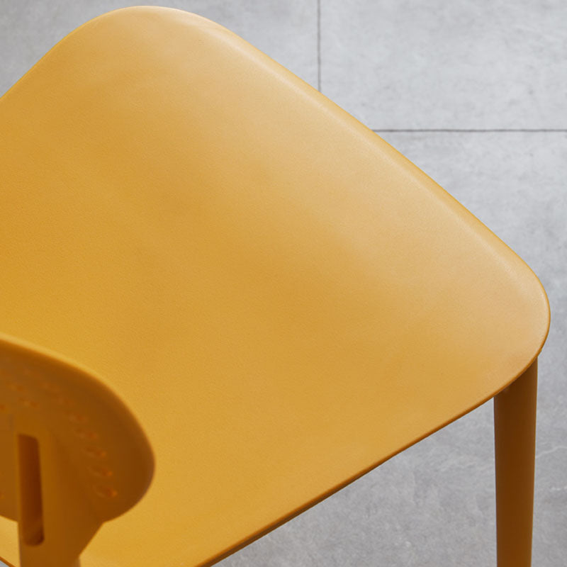 Minimalist Design Plastic Dining Armless Chair Open Back Dining Side Chairs