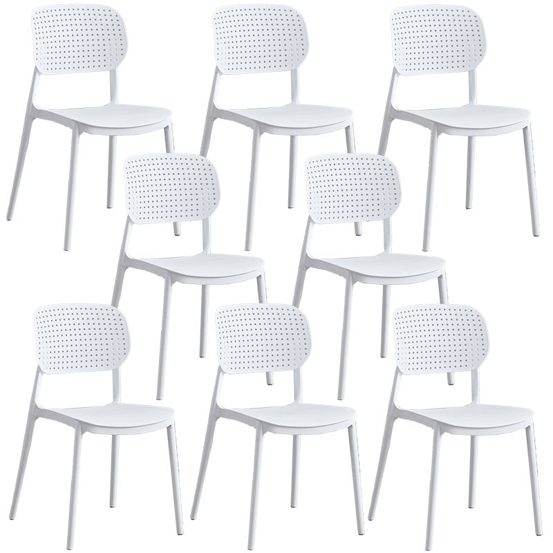 Minimalist Design Plastic Dining Armless Chair Open Back Dining Side Chairs