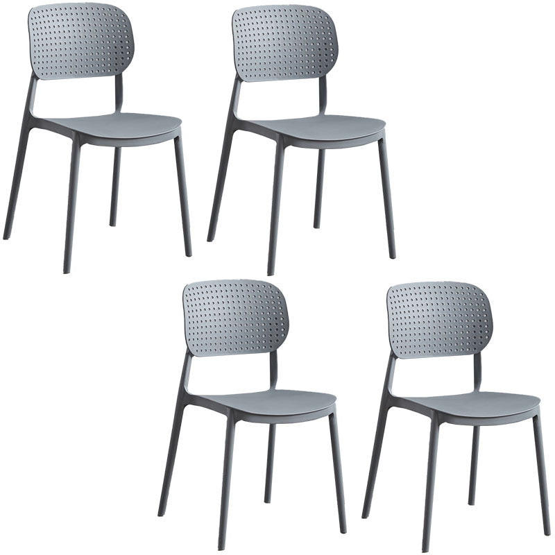 Minimalist Design Plastic Dining Armless Chair Open Back Dining Side Chairs