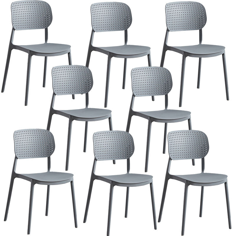 Minimalist Design Plastic Dining Armless Chair Open Back Dining Side Chairs