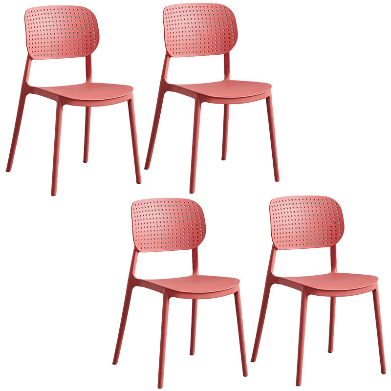 Minimalist Design Plastic Dining Armless Chair Open Back Dining Side Chairs