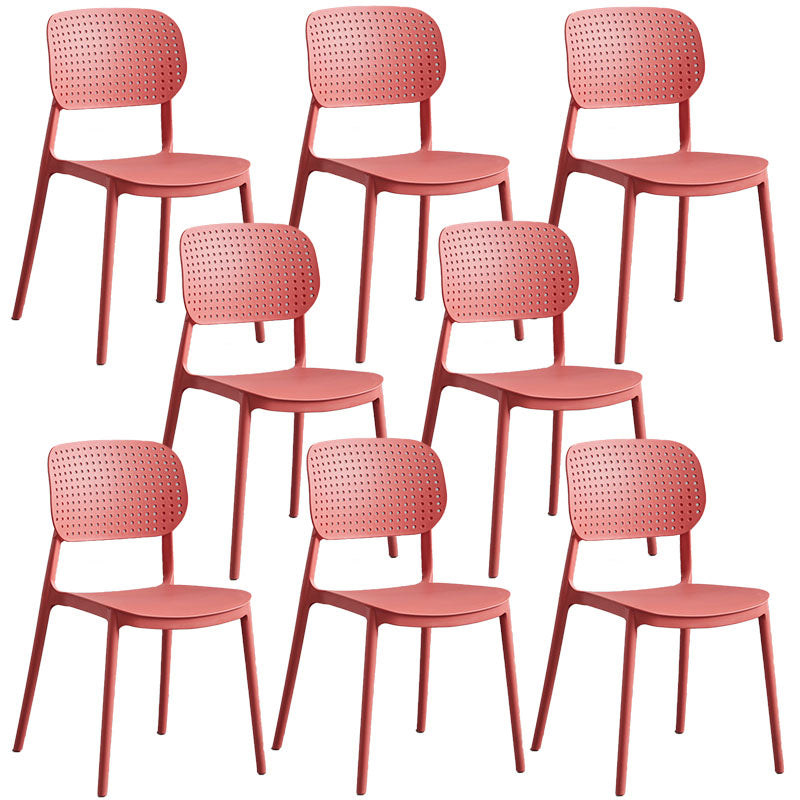 Minimalist Design Plastic Dining Armless Chair Open Back Dining Side Chairs