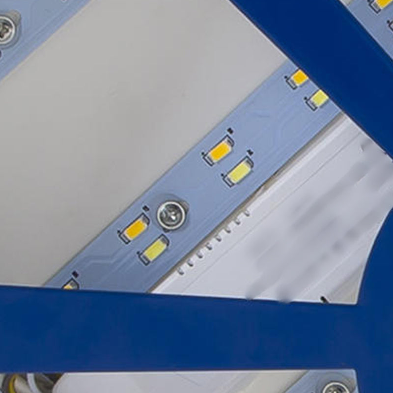 Round Shape LED Ceiling Lamp Kids Style Steel 2 Lights Flush Mount for Bedroom