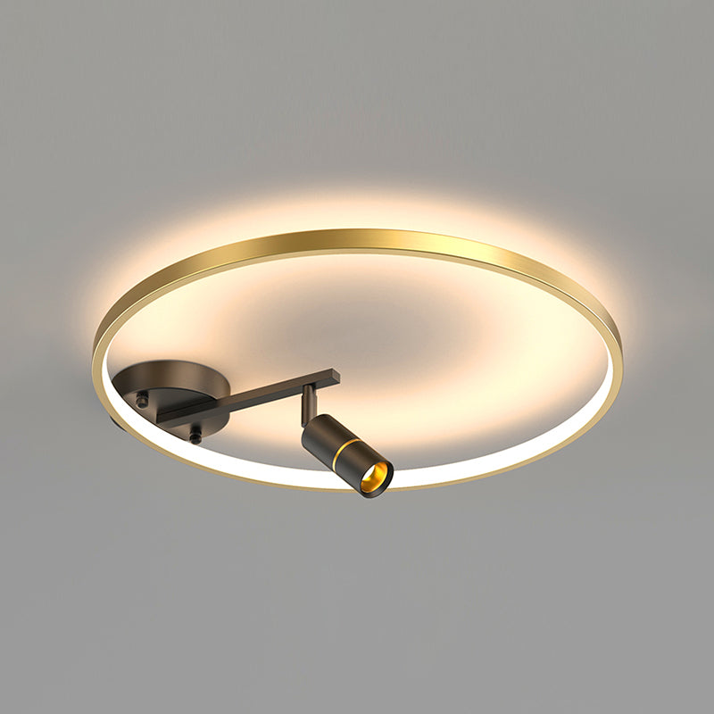 Ring LED Flush Mount Light with Spotlights Modern Ceiling Lamp for Foyer Bedroom