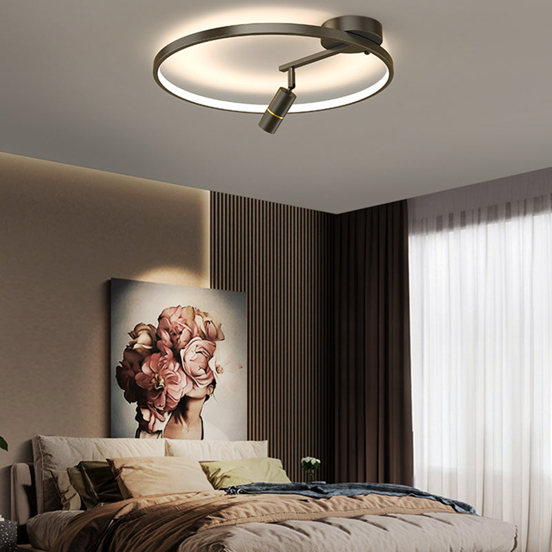 Ring LED Flush Mount Light with Spotlights Modern Ceiling Lamp for Foyer Bedroom