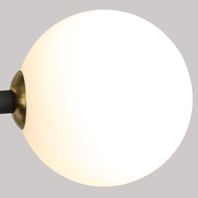 Glass Round Ceiling Light Fixture Modern Style Semi Flush Ceiling Light