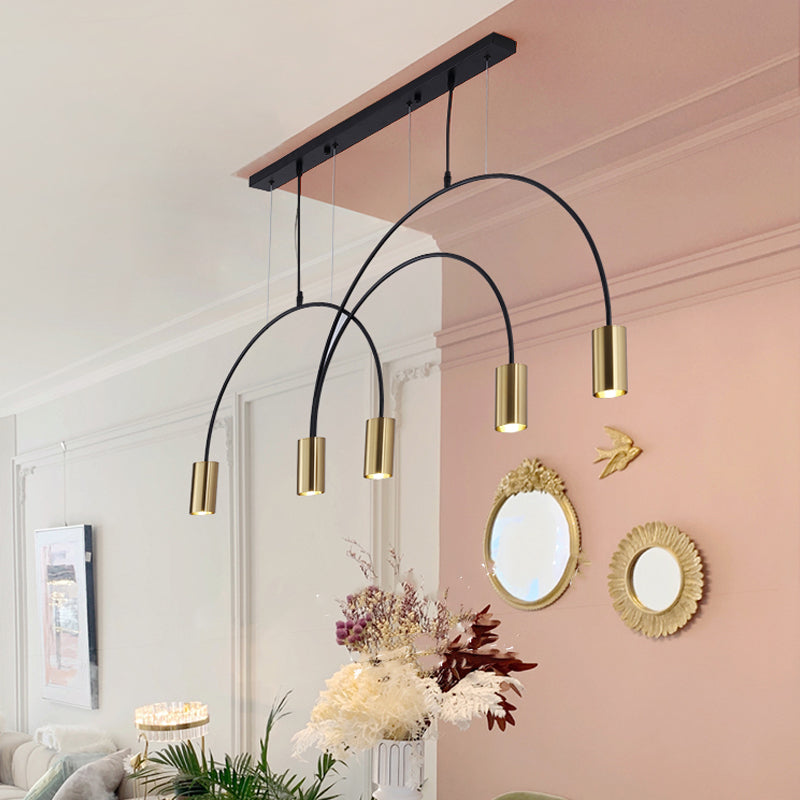Contemporary Pendant Lights Cylinder Hanging Lighting Fixtures Metal for Kitchen Island