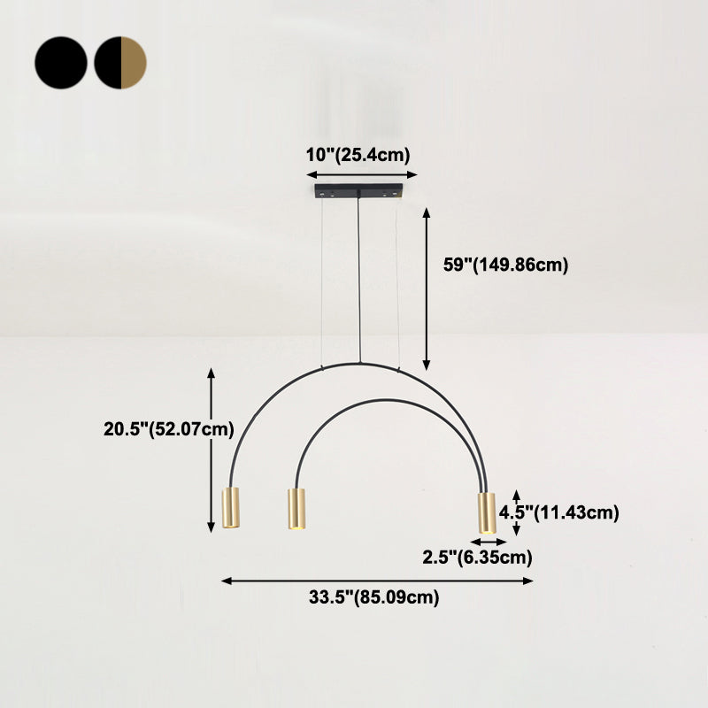 Contemporary Pendant Lights Cylinder Hanging Lighting Fixtures Metal for Kitchen Island