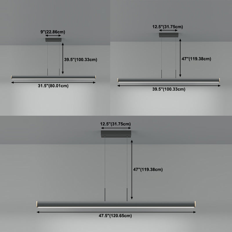 Contemporary Linear LED Chandelier Light Fixtures Restaurant Hanging Chandelier