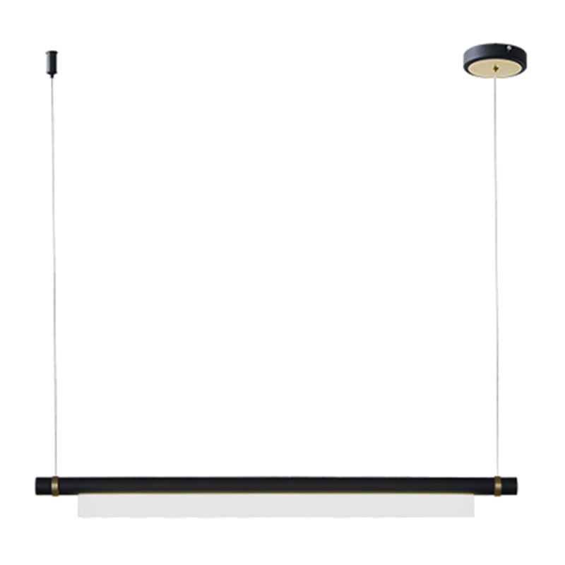 Modern Rectangle Island Lighting Fixtures 1-Light Restaurant LED Suspension Lamp