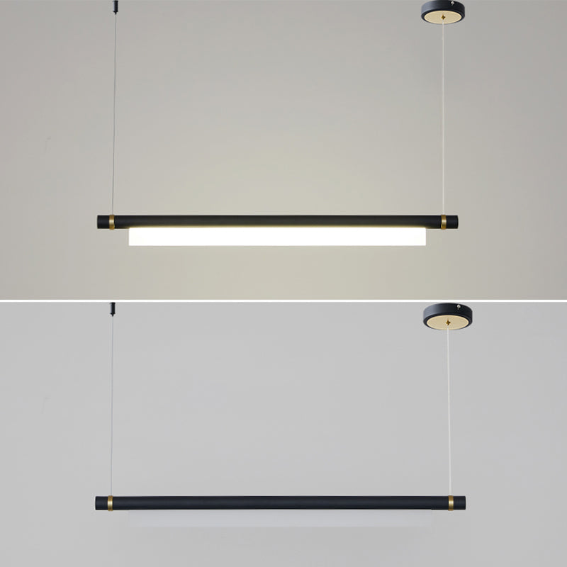 Modern Rectangle Island Lighting Fixtures 1-Light Restaurant LED Suspension Lamp