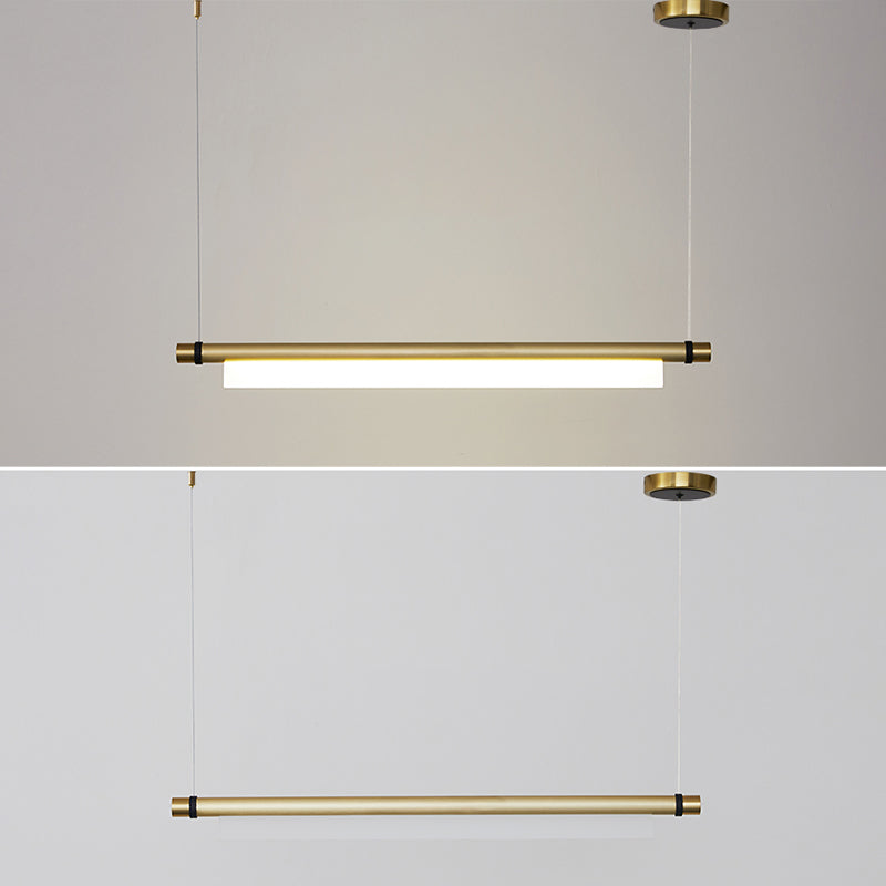 Modern Rectangle Island Lighting Fixtures 1-Light Restaurant LED Suspension Lamp