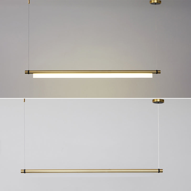 Modern Rectangle Island Lighting Fixtures 1-Light Restaurant LED Suspension Lamp