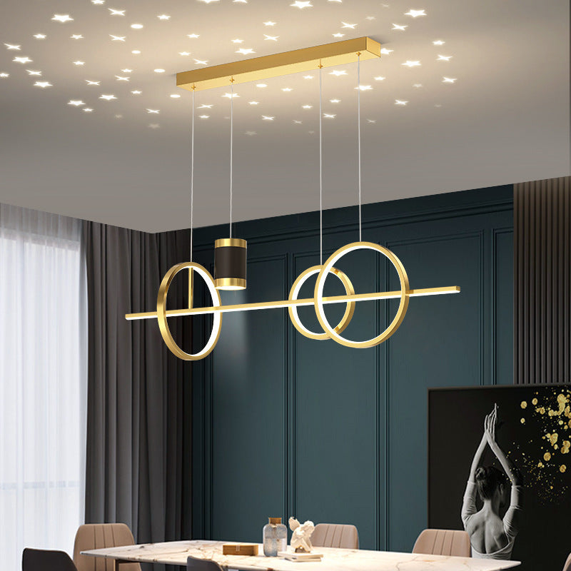 Modern Style Geometric Hanging Pendant Lights Metal 5 Light Pendant Light Fixtures