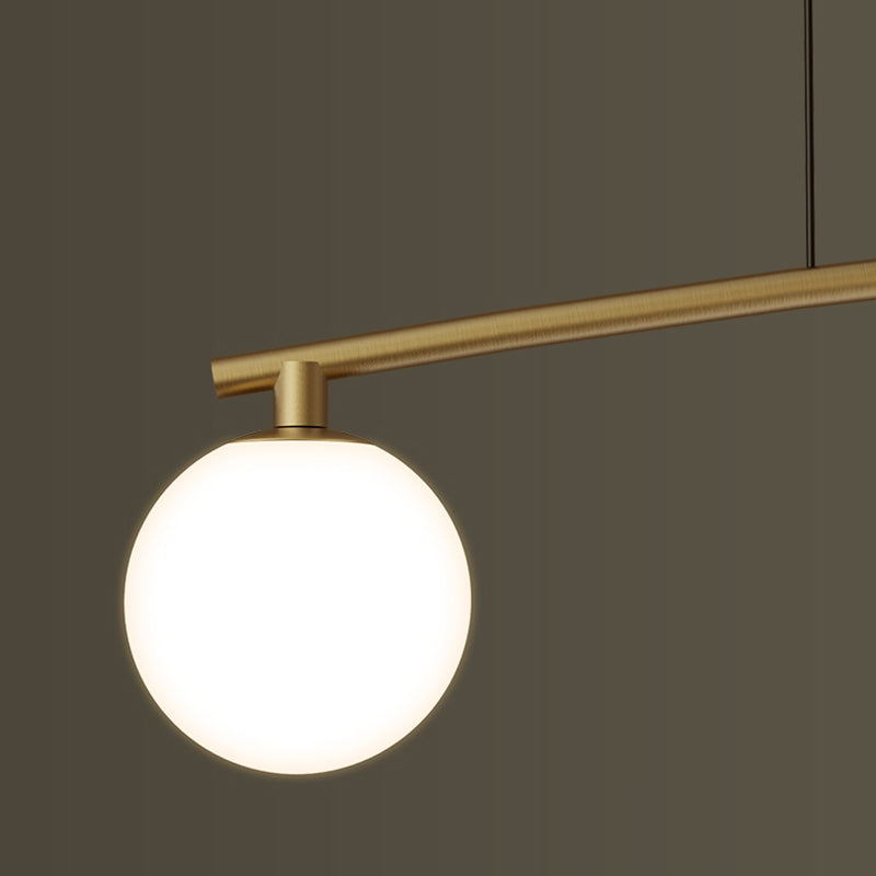 Contemporary Island Light Sphere Glass Island Chandelier Lights in Gold