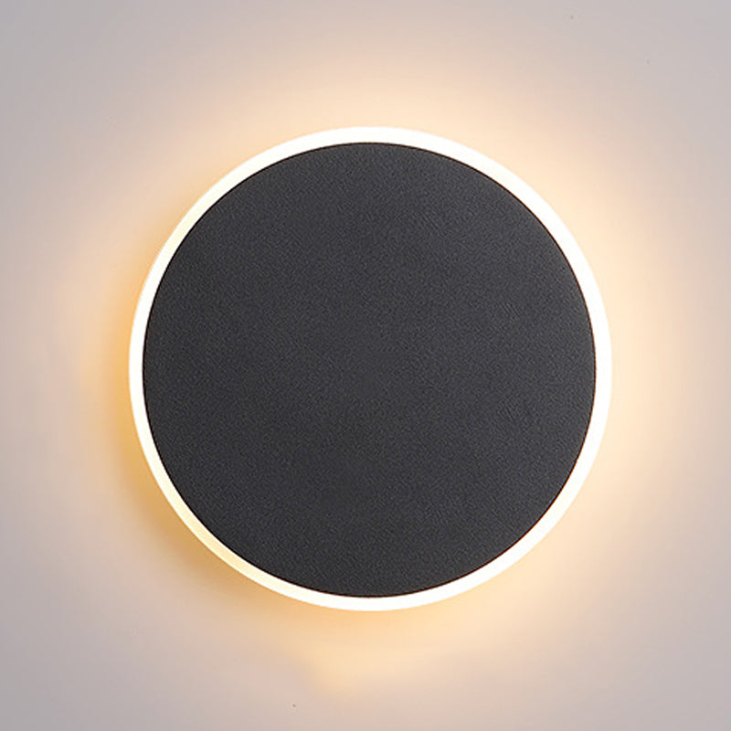 Round Wall Mount Light Simple LED Wall Sconce Light with Acrylic Shade for Bedroom