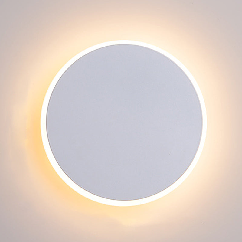 Round Wall Mount Light Simple LED Wall Sconce Light with Acrylic Shade for Bedroom