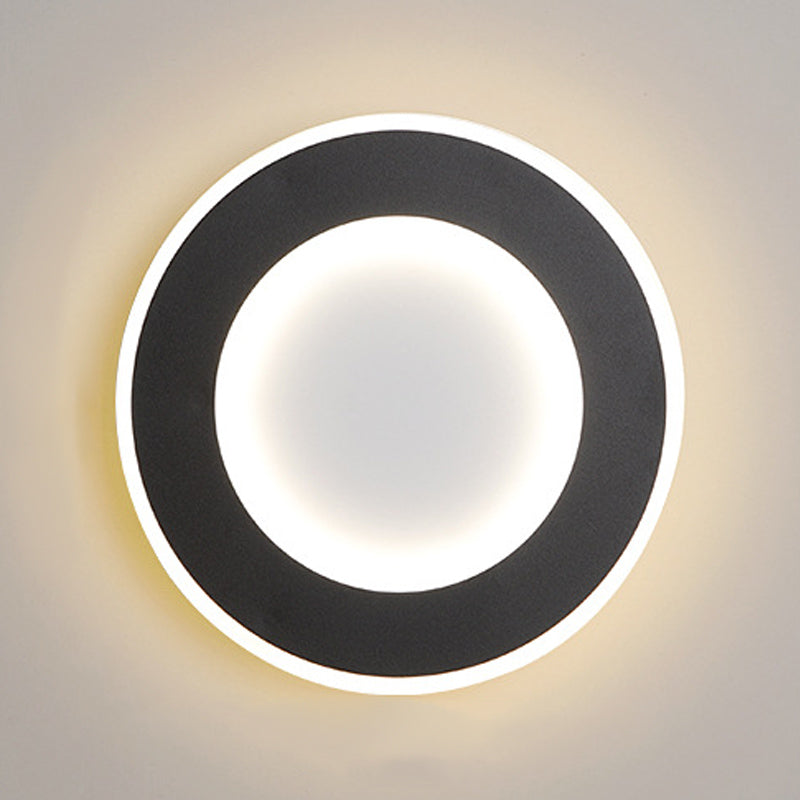 Round Wall Mount Light Simple LED Wall Sconce Light with Acrylic Shade for Bedroom