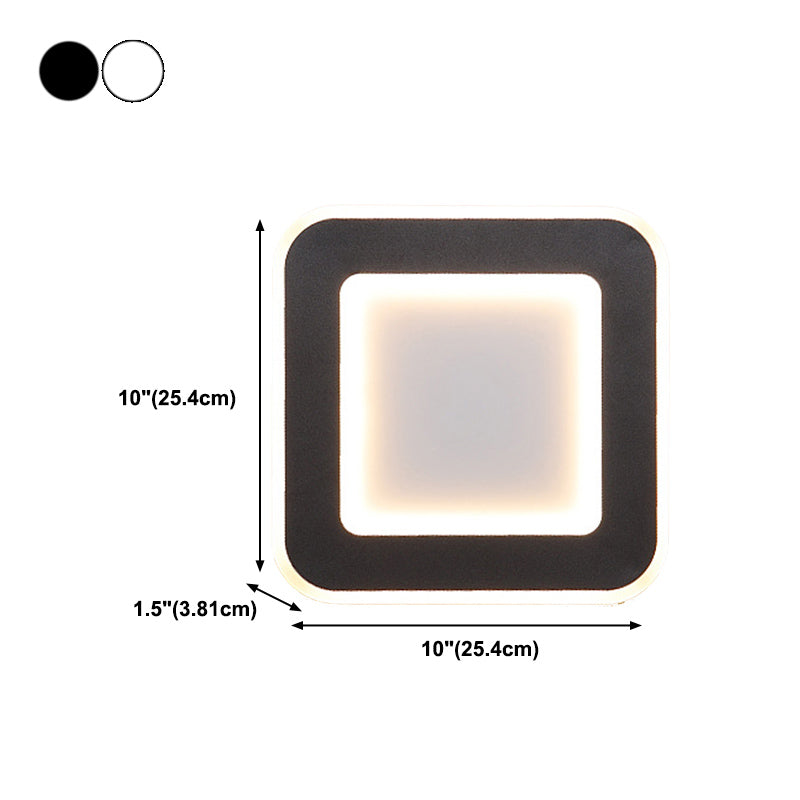 Round Wall Mount Light Simple LED Wall Sconce Light with Acrylic Shade for Bedroom