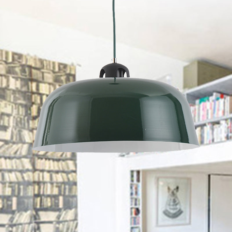 Luce a sospensione a forma di barattolo macaron fienile 1 lampada a soffitto in metallo chiaro in blu/verde/giallo/rosa per bagno in camera infermieristica