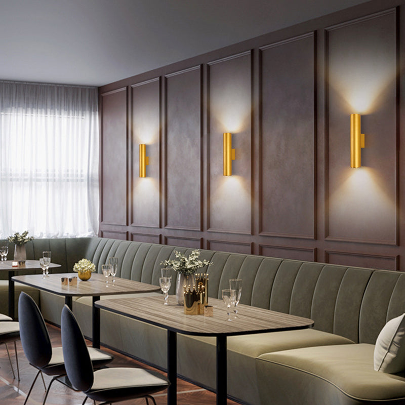 Cylinder Wall Mounted Lamps Modern Style Metal 2 Lights Wall Lighting Ideas