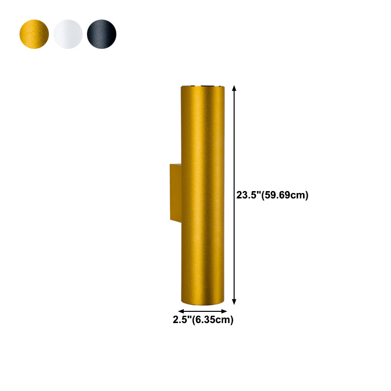 Cylinder Wall Mounted Lamps Modern Style Metal 2 Lights Wall Lighting Ideas