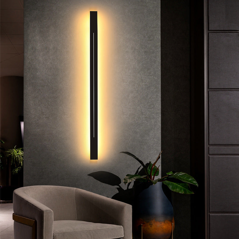 Metal Strip Shape Wall Light Minimalist 1 Light LED Wall Sconce for Aisle