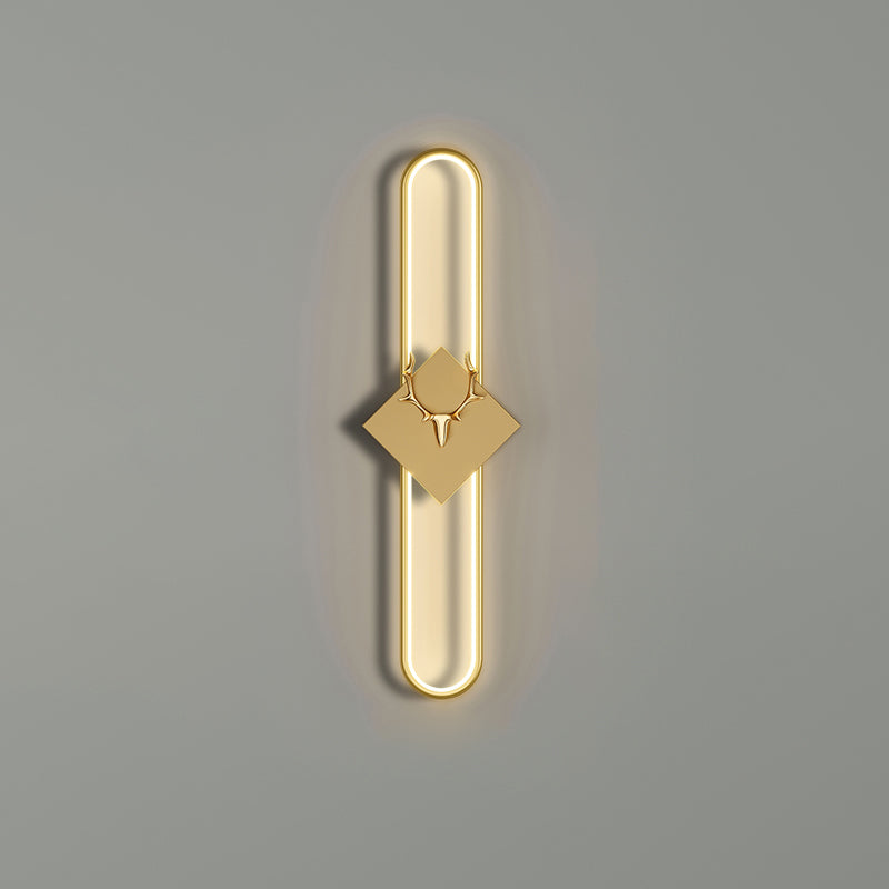 Metal Oval Wall Light Nordic Style LED Wall Sconce with Antlers for Living Room