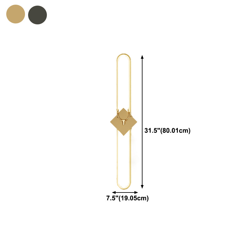 Metal Oval Wall Light Nordic Style LED Wall Sconce with Antlers for Living Room