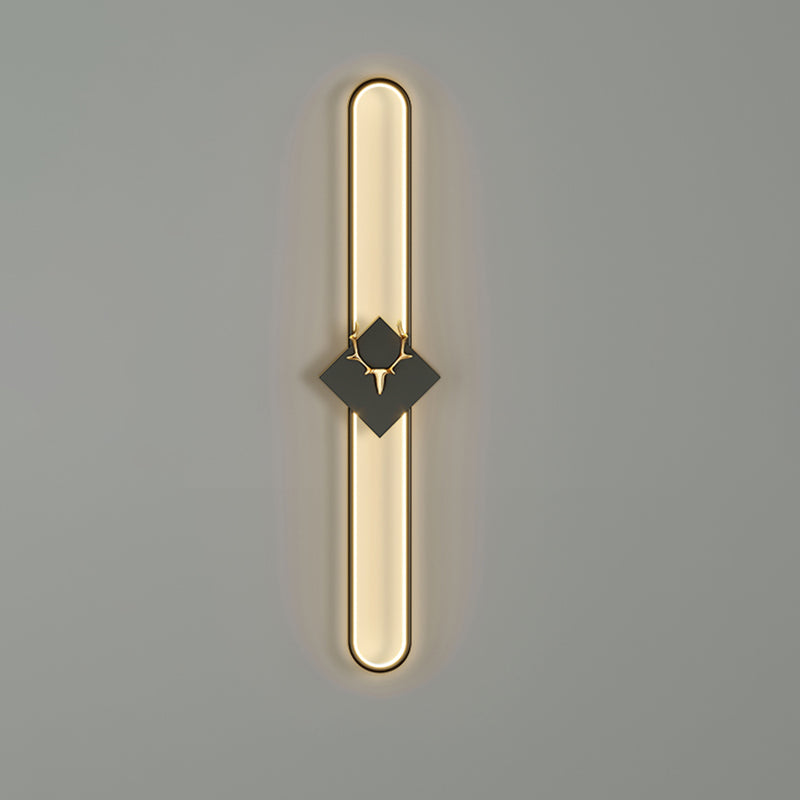 Oval Shape Metal Wall Light Modern Style 1 Light Wall Lighting Idea