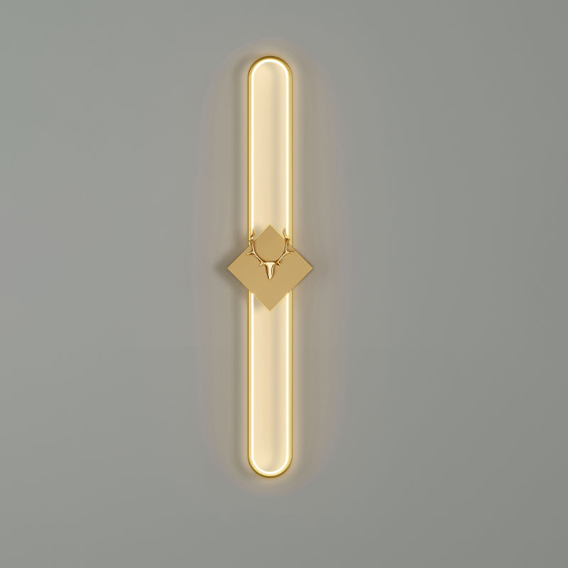 Oval Shape Metal Wall Light Modern Style 1 Light Wall Lighting Idea