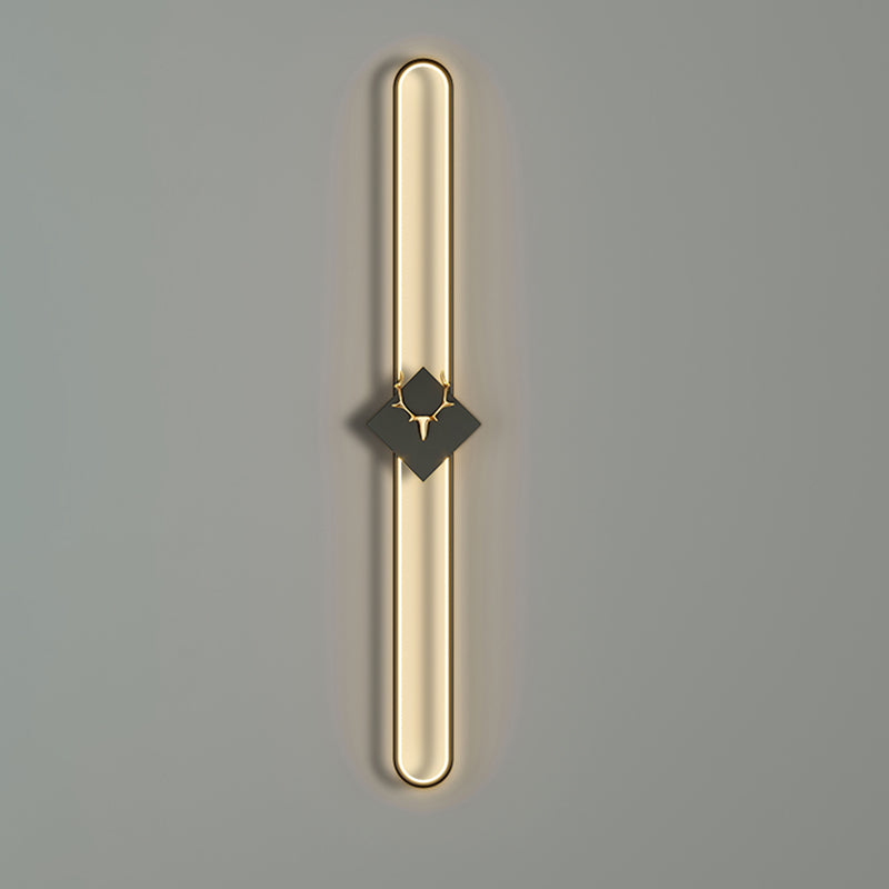 Oval Shape Metal Wall Light Modern Style 1 Light Wall Lighting Idea