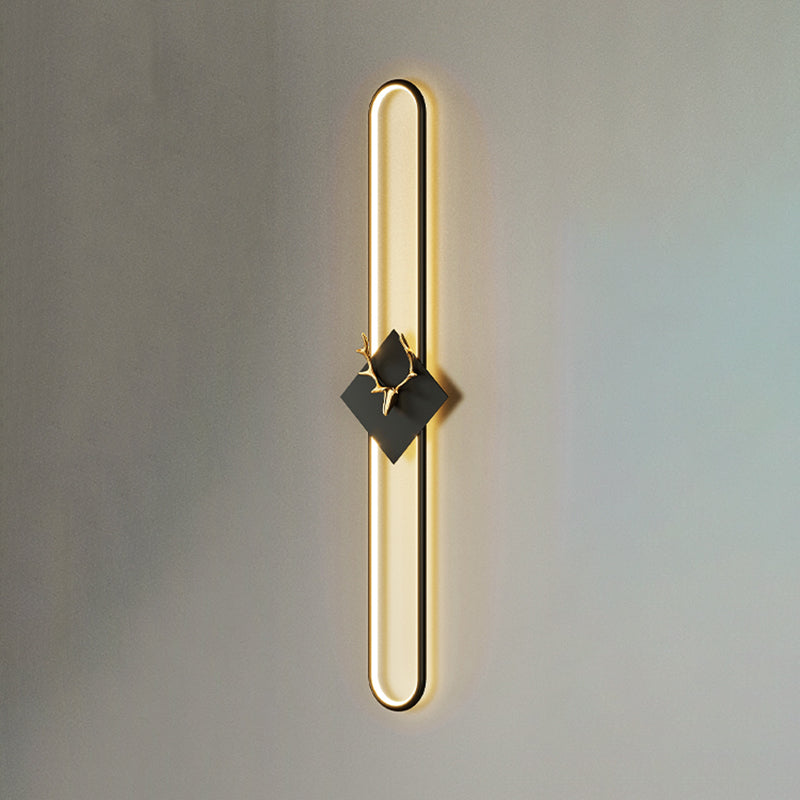 Oval Shape Metal Wall Light Modern Style 1 Light Wall Lighting Idea