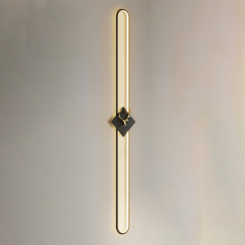 Oval Shape Metal Wall Light Modern Style 1 Light Wall Lighting Idea